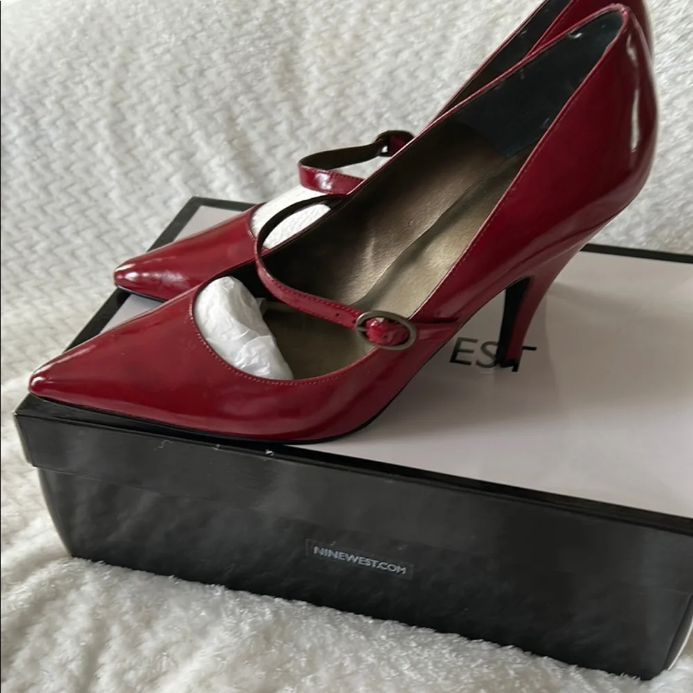 Nine West Red Patent Leather Heels - Picture 6 of 7